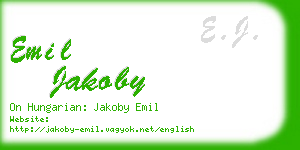 emil jakoby business card